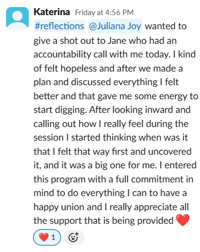 Katerina- Bring Him Closer Lab- Happy on Accountability Call